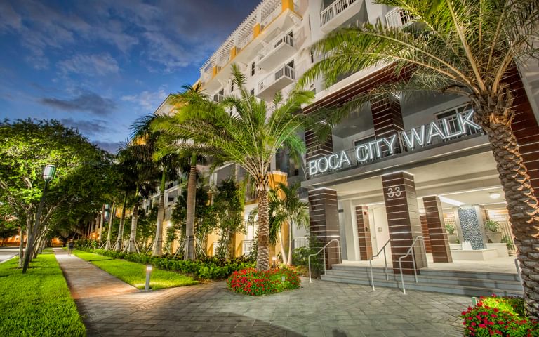 BOCA CITY WALK APARTMENTS BOCA RATON FL DUSK NIGHT 02