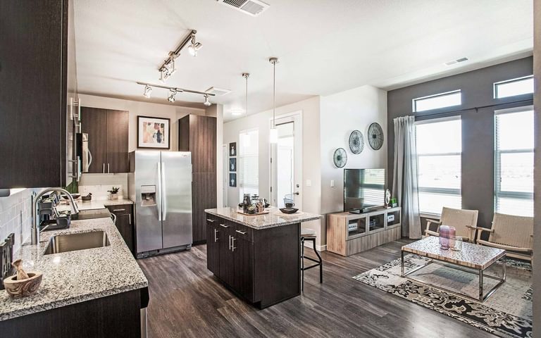 Parkhouse Apartments Denver CO 1 Bedroom Model Unit Kitchen 01