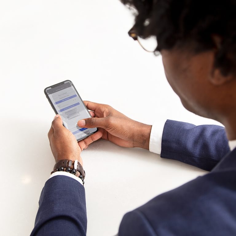 Man with phone in hands